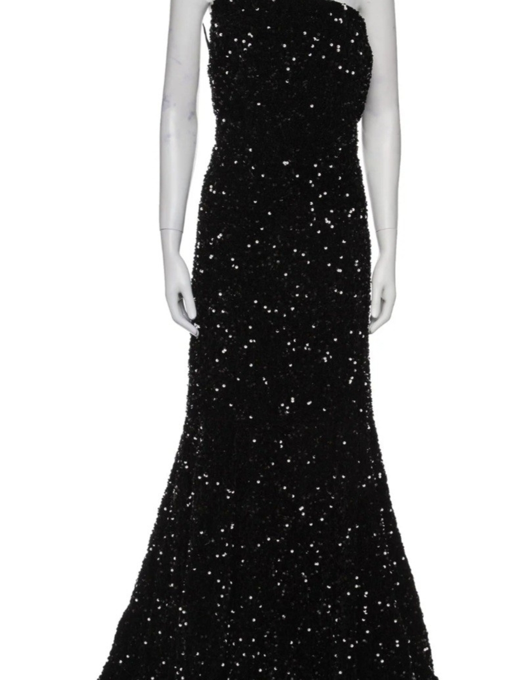 SHEIN Black Strapless Sequin Mermaid Gown